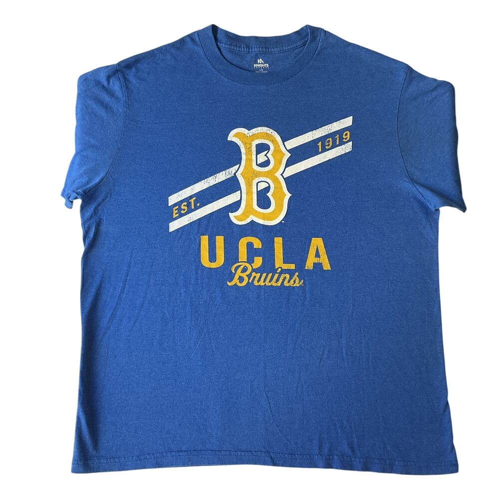UCLA Bruins Men Shirt L Blue Knights Apparel Logo Short Sleeve